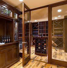 Glass Custom Wine Cellar Door Designed by a Master Builder in Austin