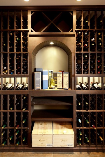 Elegant Knotty Alder Wine Racks Designed by a Master Builder in Austin