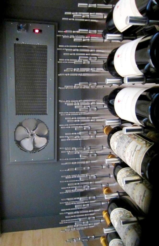 Wall-Mount Split Wine Cellar Cooling System Installed by Austin Master Builders