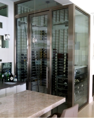 Contemporary Residential Custom Wine Cellar Designed and Installed by Austin Master Builders
