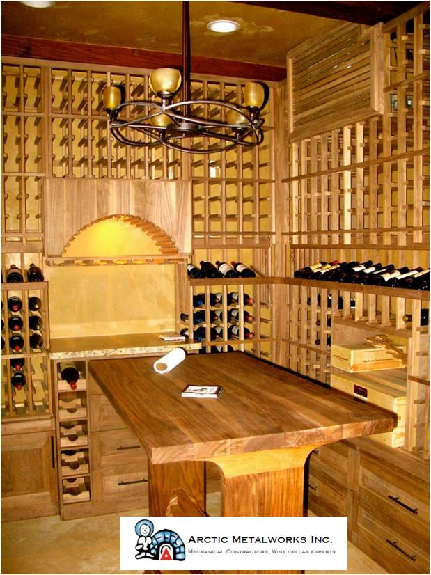 Residential Custom Wine Cellar Design and Refrigeration Installation Project Completed by Austin Master Builders