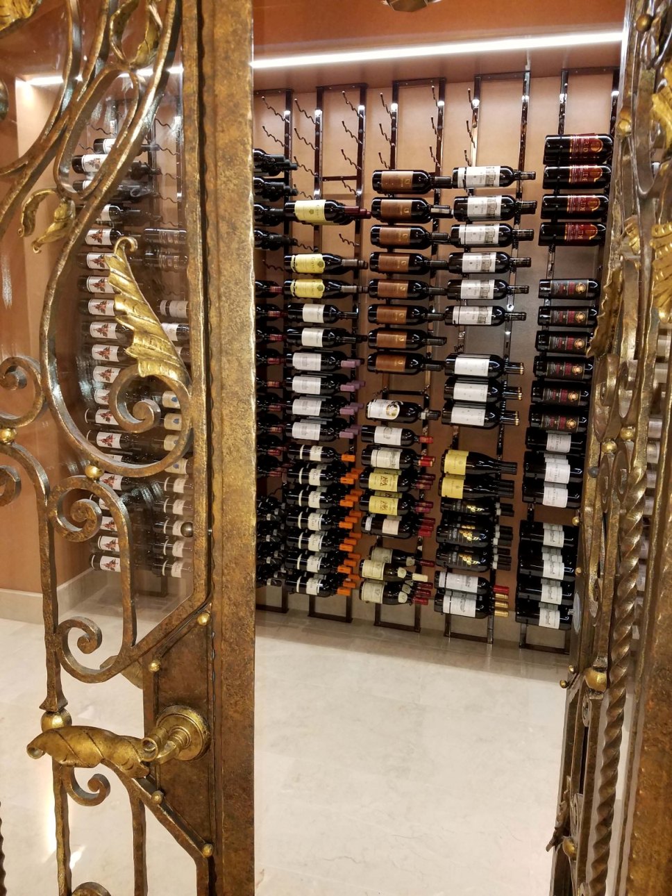 Custom Wine Cellar Equipped with an Efficient Wine Cooling Unit Austin
