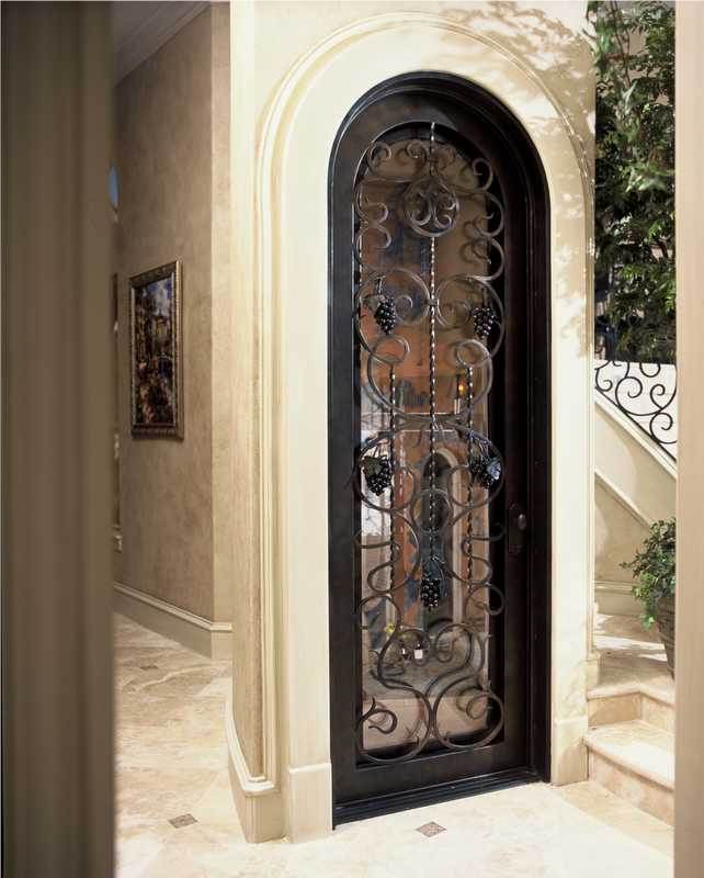 Wrought Iron and Glass Custom Wine Cellar Door Austin Project 