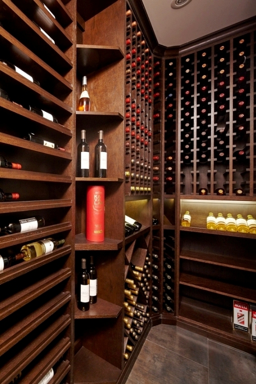 Classic Style Custom Wine Cellars with Wooden Wine Racks Completed by an Austin Designer and Installer