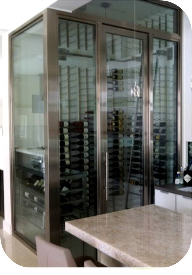 Contemporary Custom Wine Cellar Austin