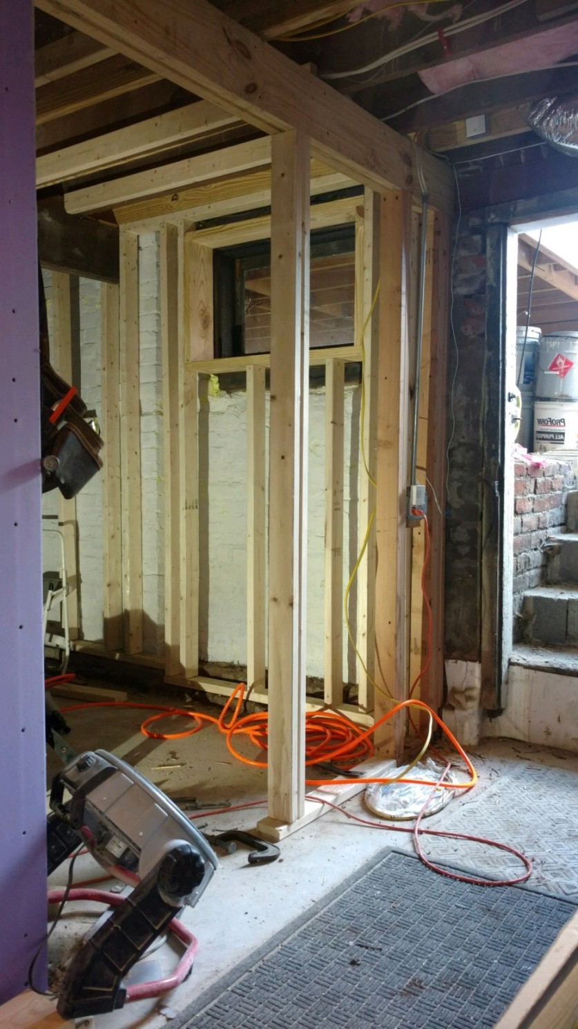 Framing of the Room Before the Residential Custom Wine Cellar Construction in Austin Began