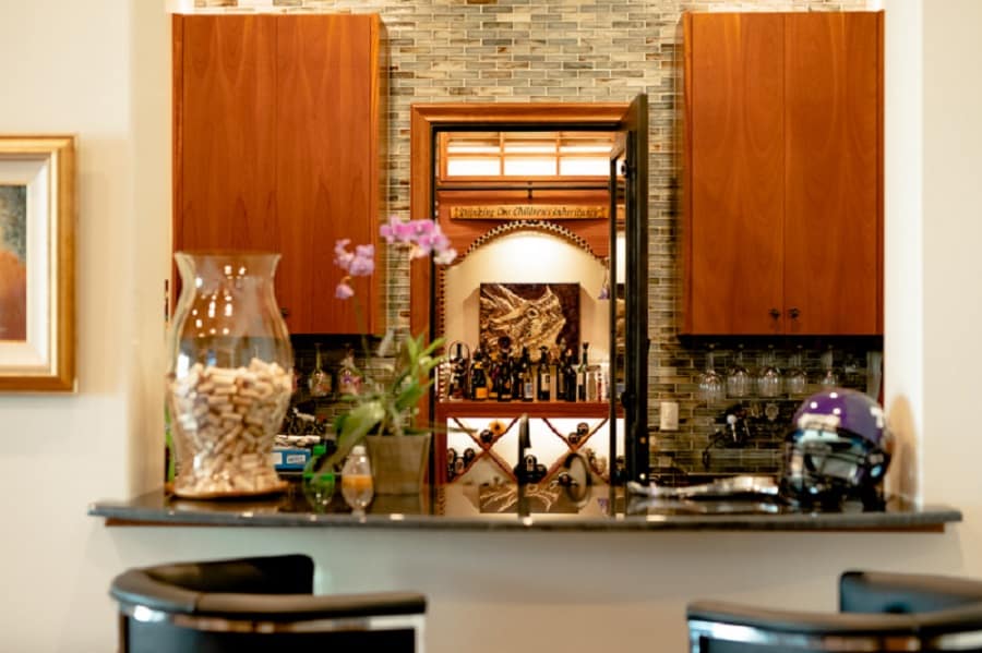 Residential Wine Cellar with a Wine Bar