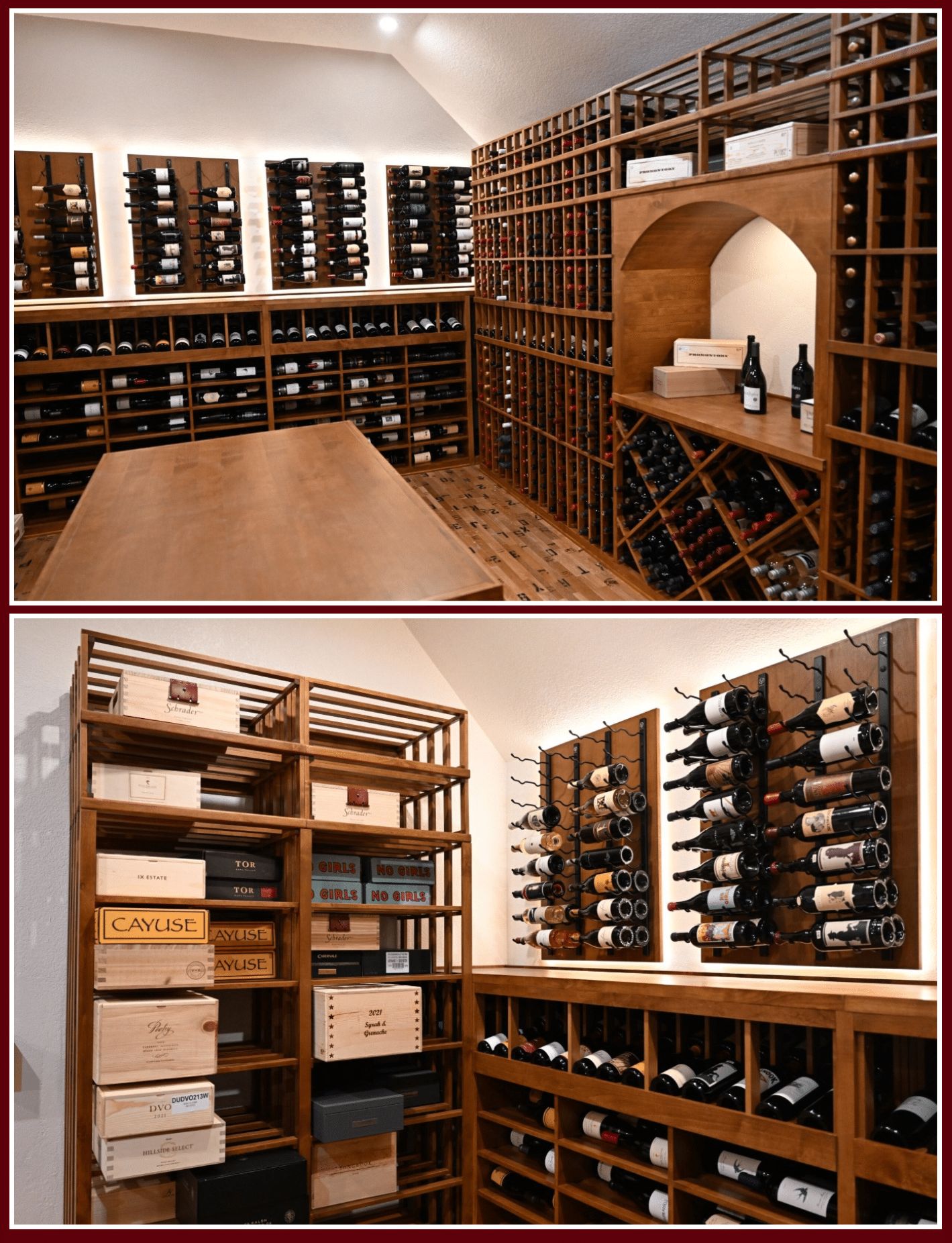 Custom wine racks and cooperage wine barrel flooring Austin