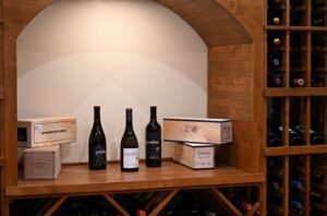 12 - Advanced custom wine racks with stunning arch display in Tarrytown home wine cellar. Advanced Custom Wine Racks Austin